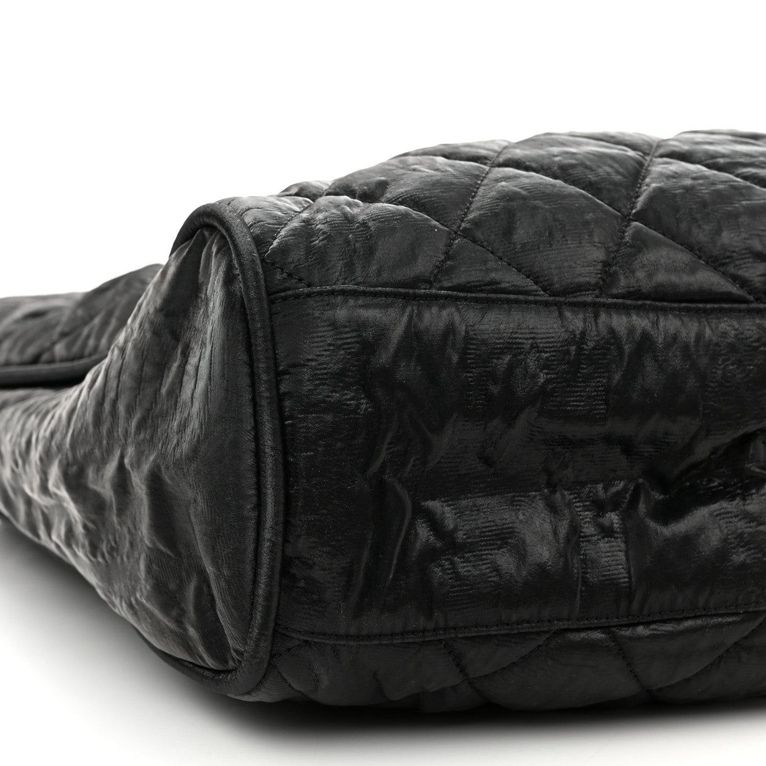 Chanel Crinkled Coated Canvas Le Marais Hobo Black 9 of 10