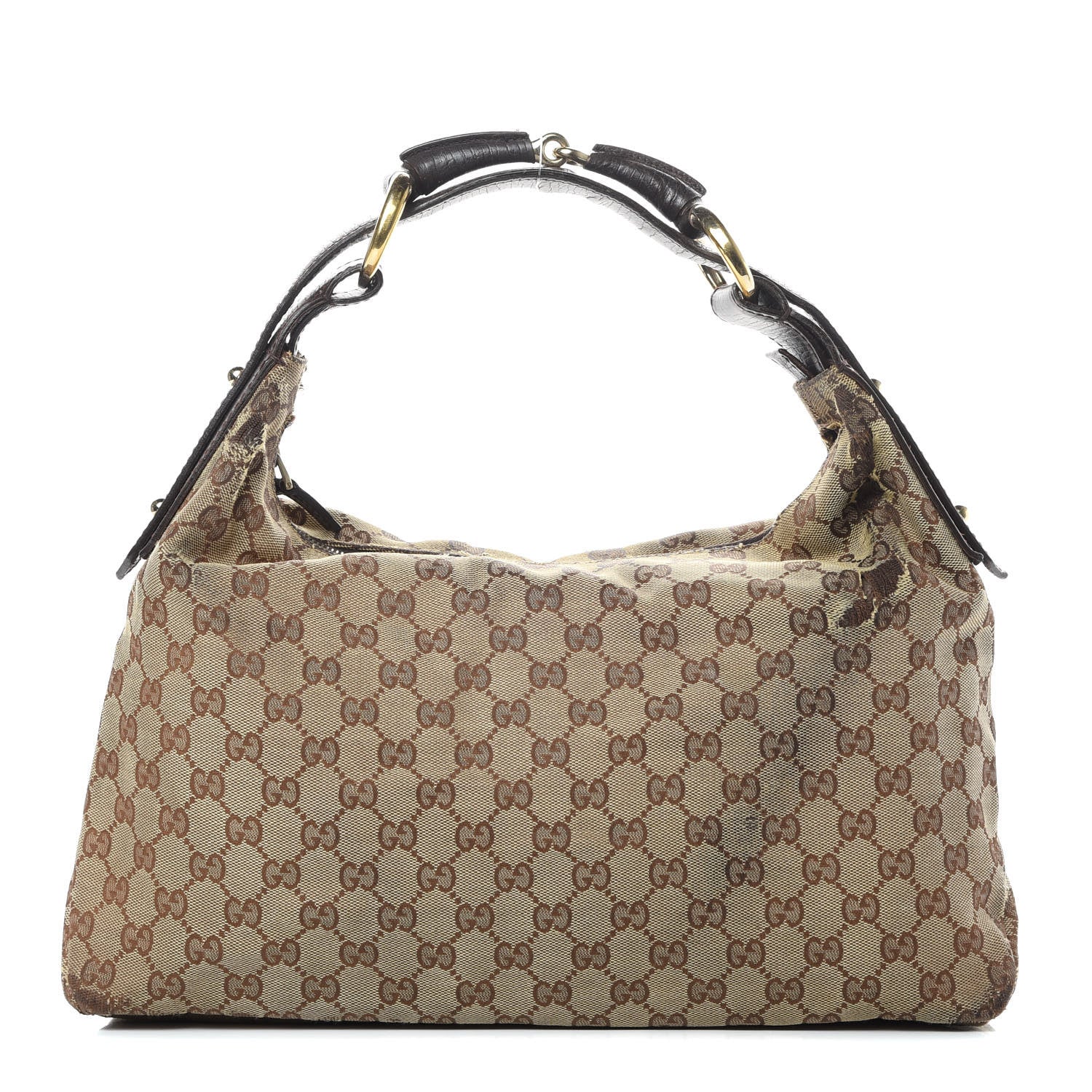 Gucci Monogram Medium Horsebit Chain Hobo Dark Brown 1 of 19