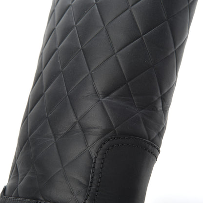 Chanel Oily Calfskin Quilted High Boots 37.5 Black 12 of 18