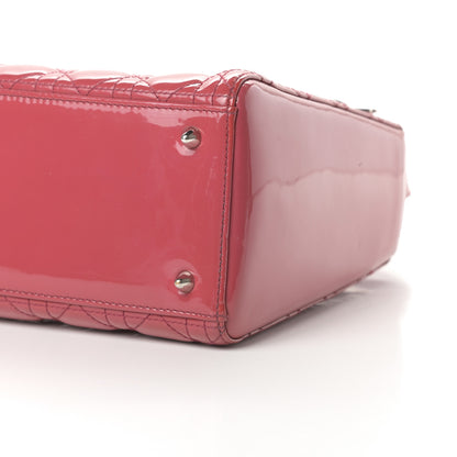 Christian Dior Patent Cannage Medium Lady Dior Dark Pink 10 of 11