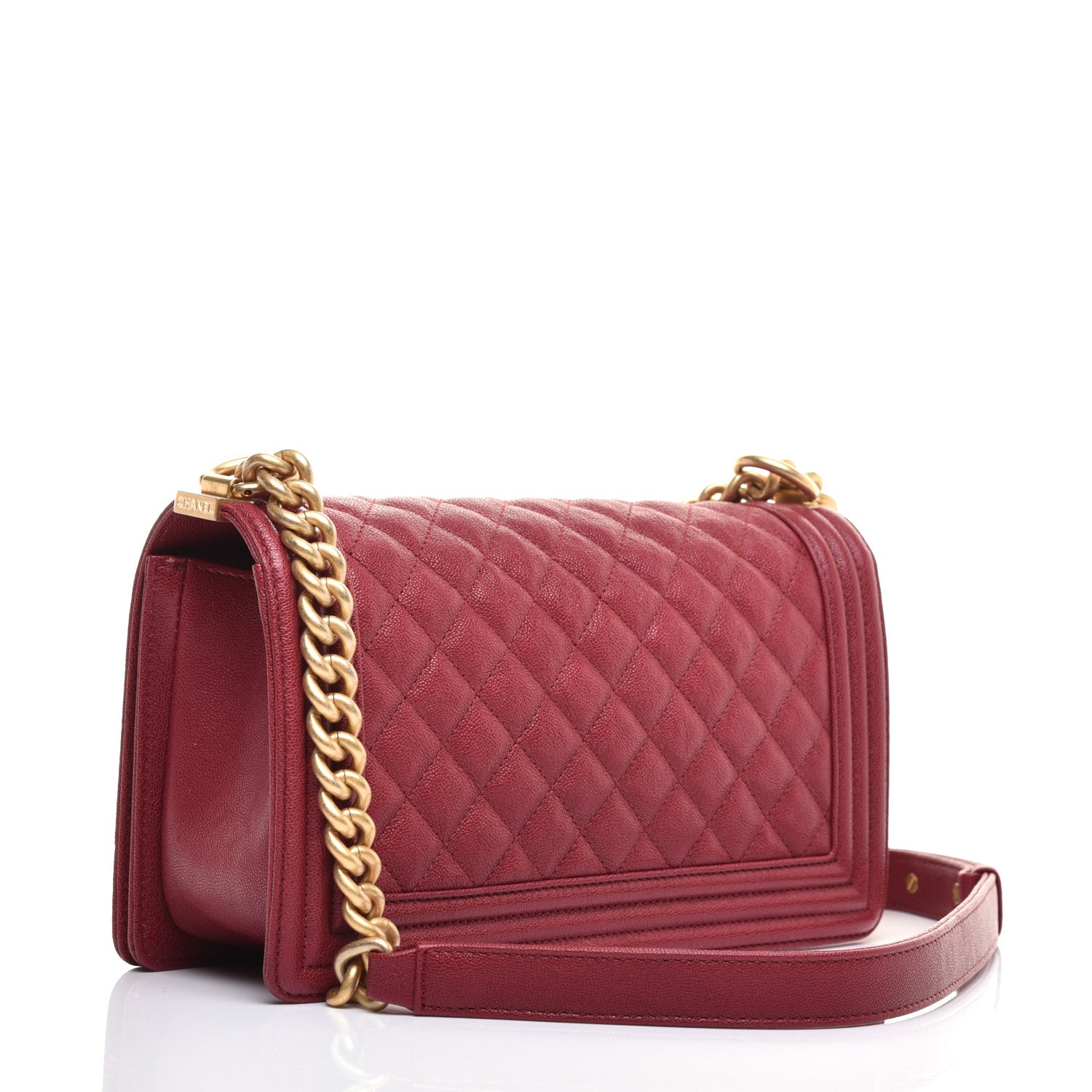 Chanel Caviar Quilted Medium Boy Flap Red 3 of 10