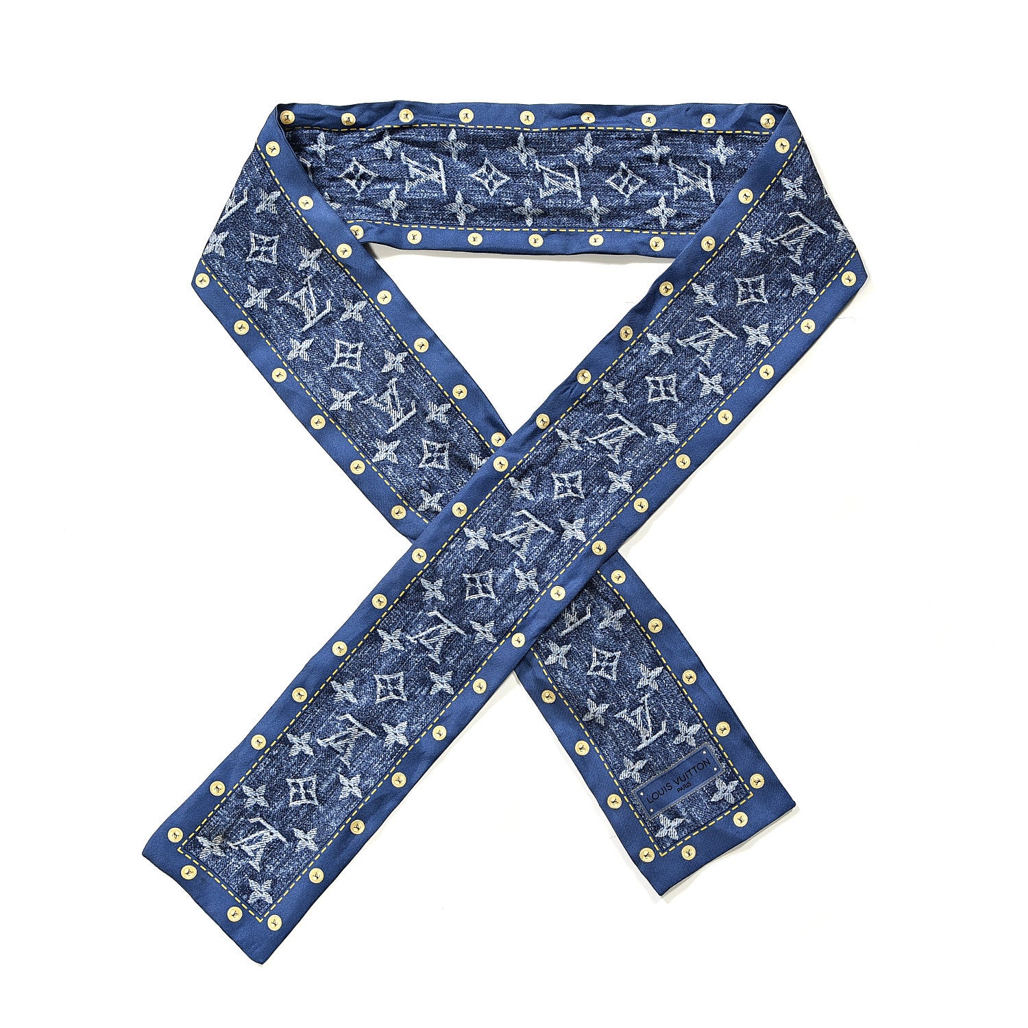 Louis Vuitton Silk Monogram Denim Bandeau Blue 1 of 3