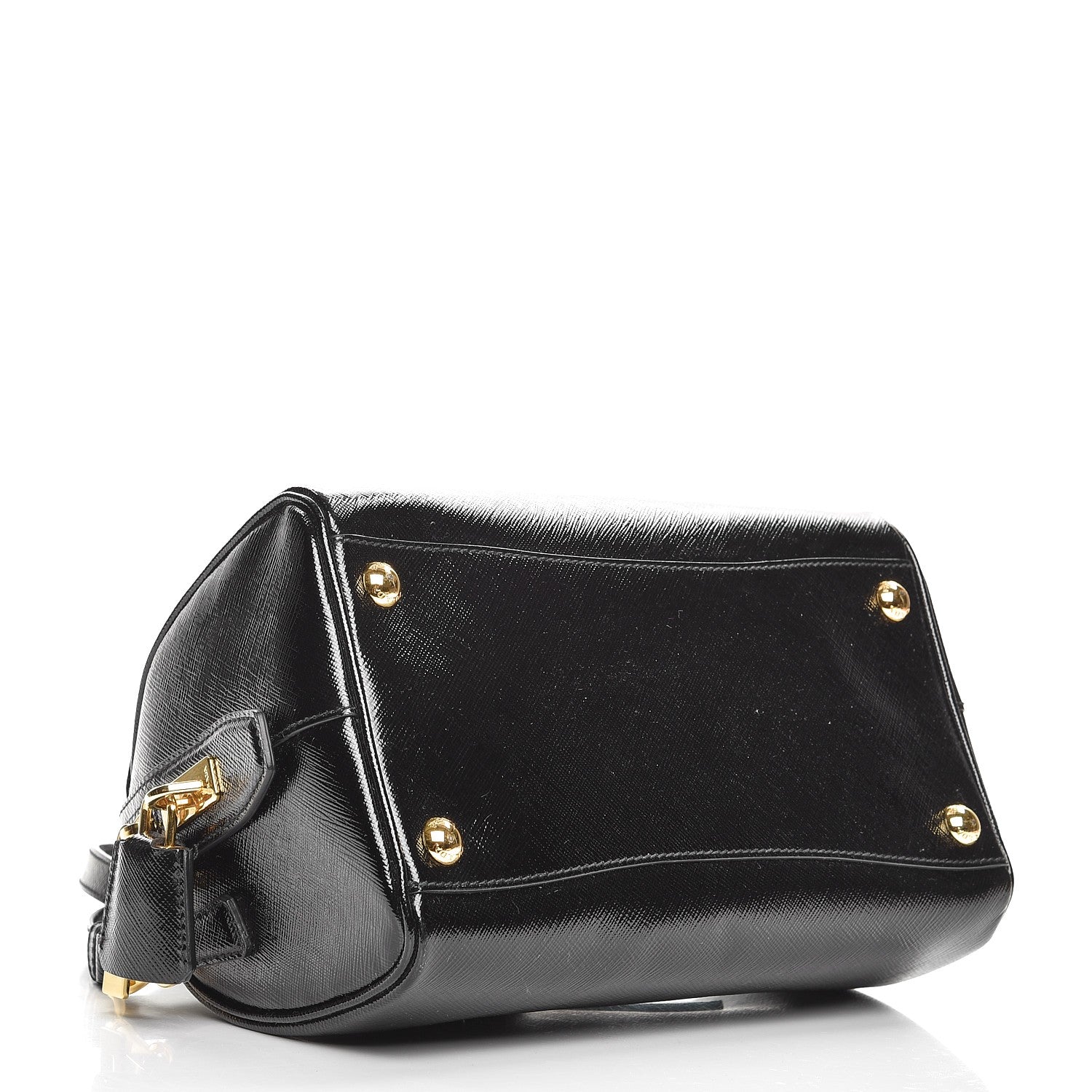 Prada Saffiano Vernice Petite Bowler Black 5 of 8