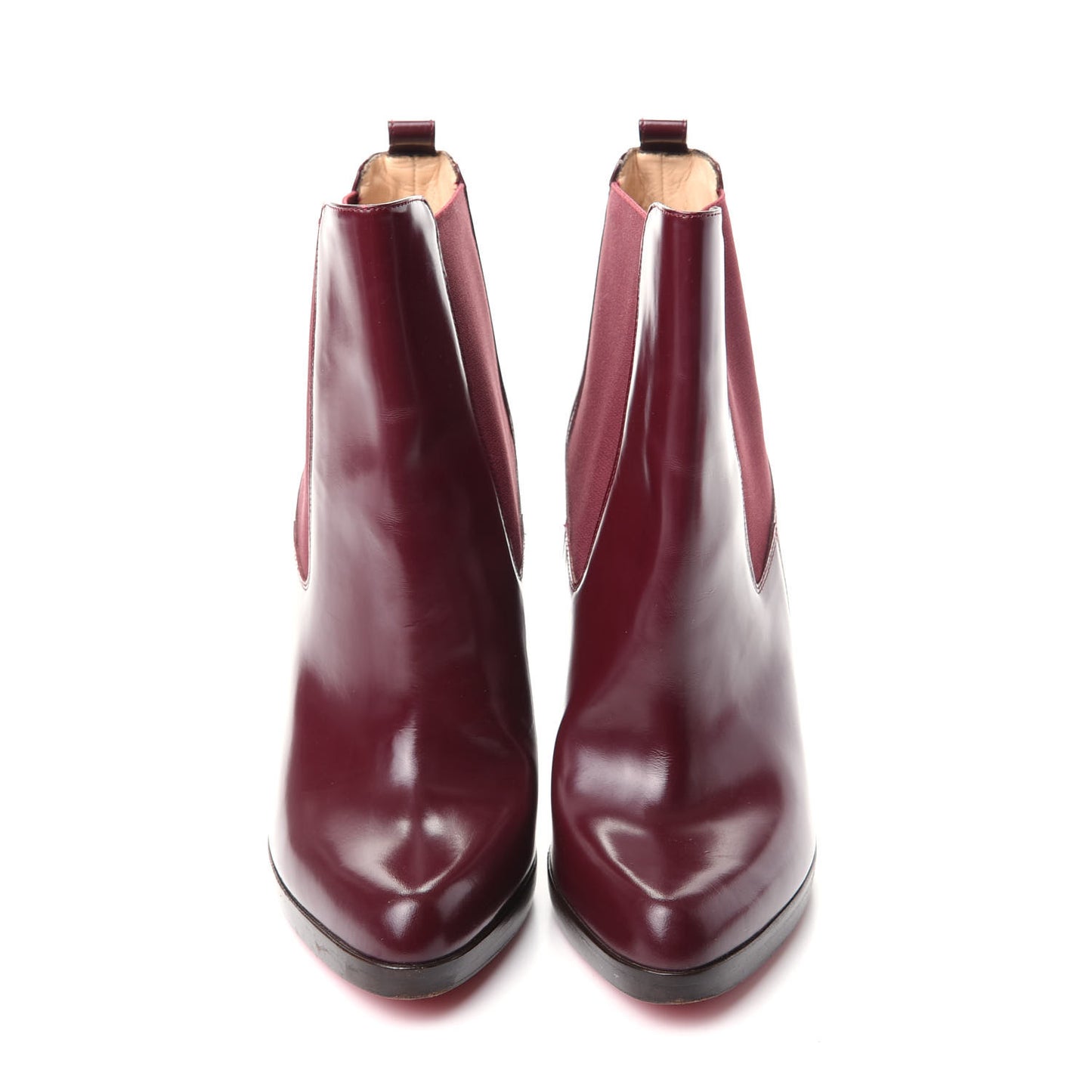 Shiny Nappa Ankle Boots 38 Burgundy