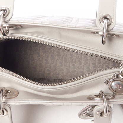Christian Dior Lambskin Cannage Medium Lady Dior Grey 6 of 8