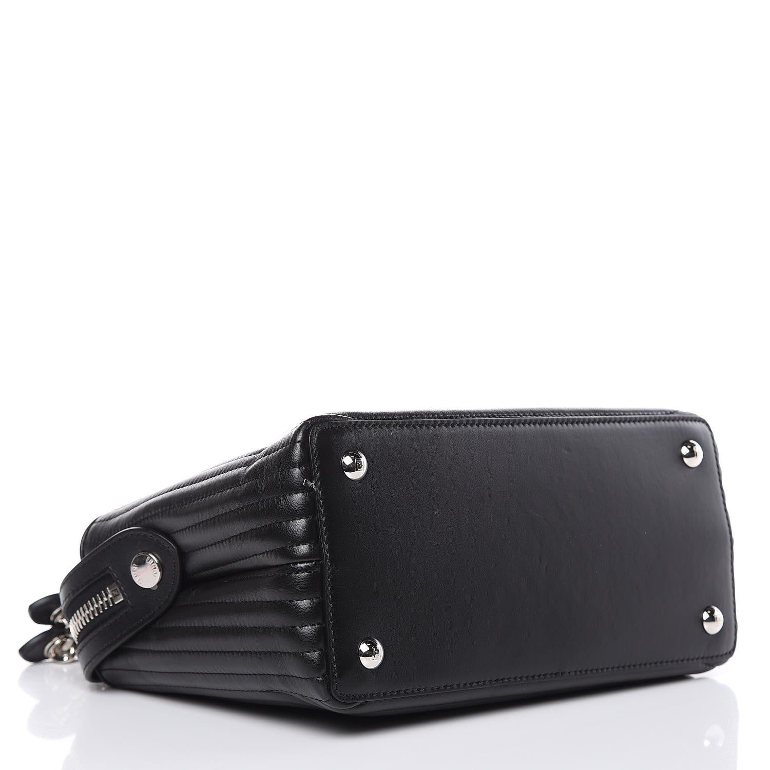 Fendi Shiny Nappa Trapuntata Small DotCom Click Chain Satchel Black 4 of 12