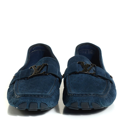 Louis Vuitton Perforated Suede Monte Carlo Mens Loafers Marine 12 2 of 9