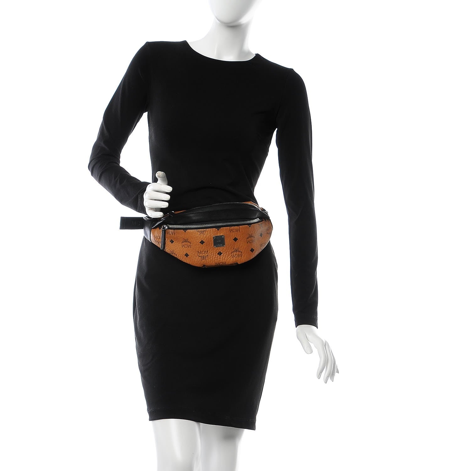 MCM Visetos Waist Bag Black Cognac 2 of 7
