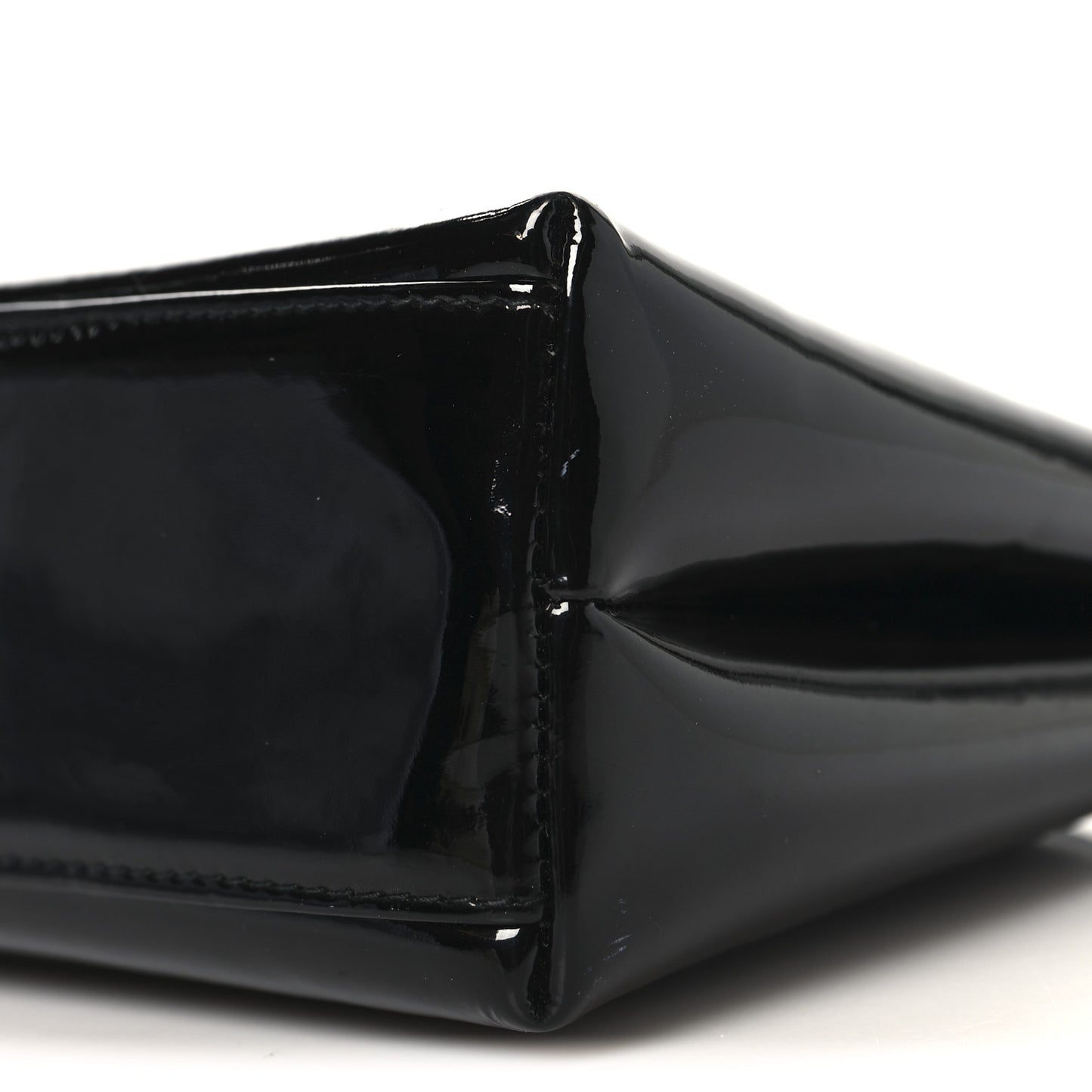 Patent Small Kelly Flap Bag Black