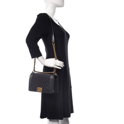 Chanel Lambskin Quilted Medium Boy Flap Pearly Black 2 of 10