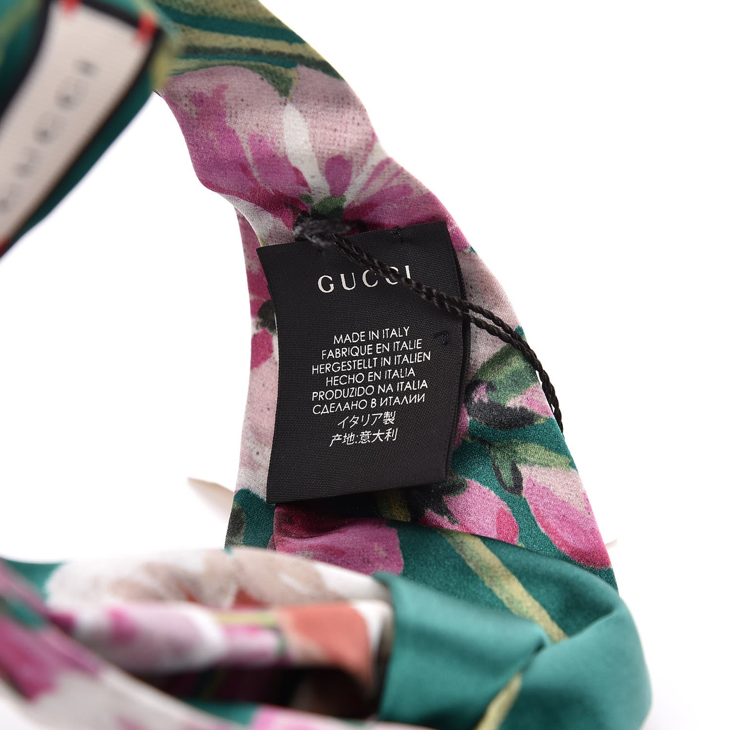 Gucci Silk Blooms Print Duchesse Headband Grass 5 of 6