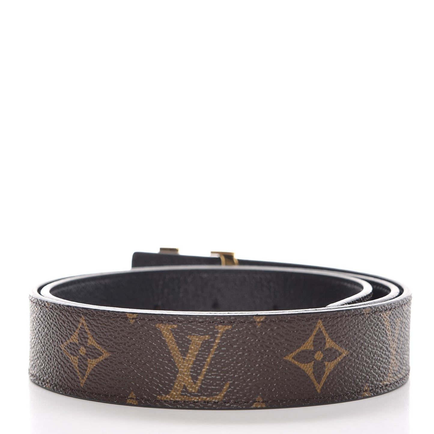 Calfskin Monogram 30mm LV Initiales Reversible Belt 85 34 Black