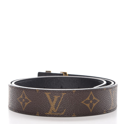 Louis Vuitton Calfskin Monogram 30mm LV Initiales Reversible Belt 85 34 Black 3 of 7
