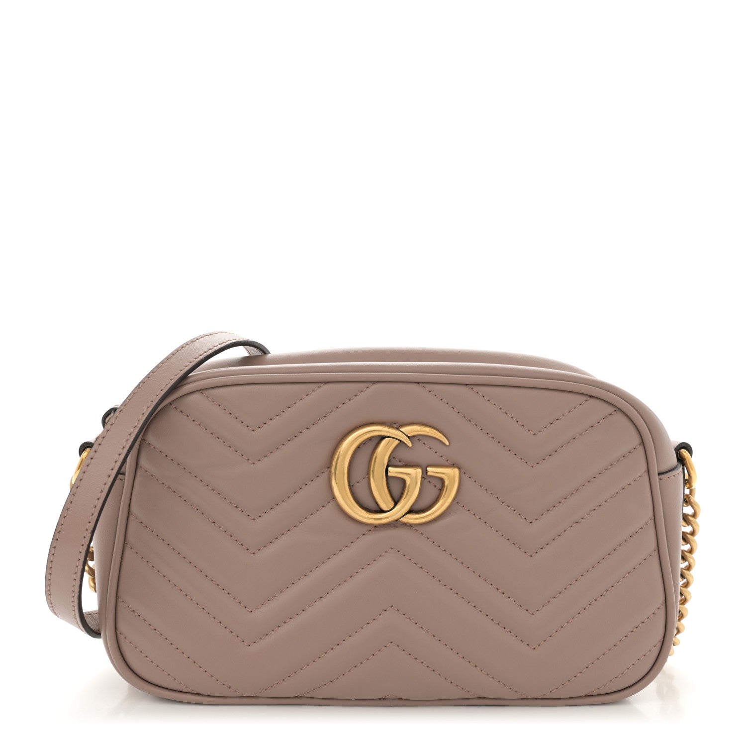Gucci Calfskin Matelasse Small GG Marmont Chain Shoulder Bag Porcelain Rose 1 of 12