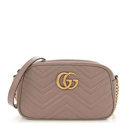Gucci Calfskin Matelasse Small GG Marmont Chain Shoulder Bag Porcelain Rose 1 of 12