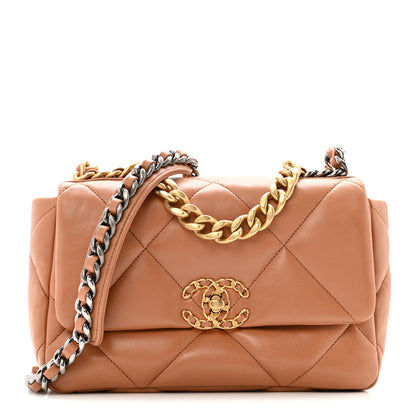 Chanel Lambskin Quilted Medium Chanel 19 Flap Brown 1 of 17
