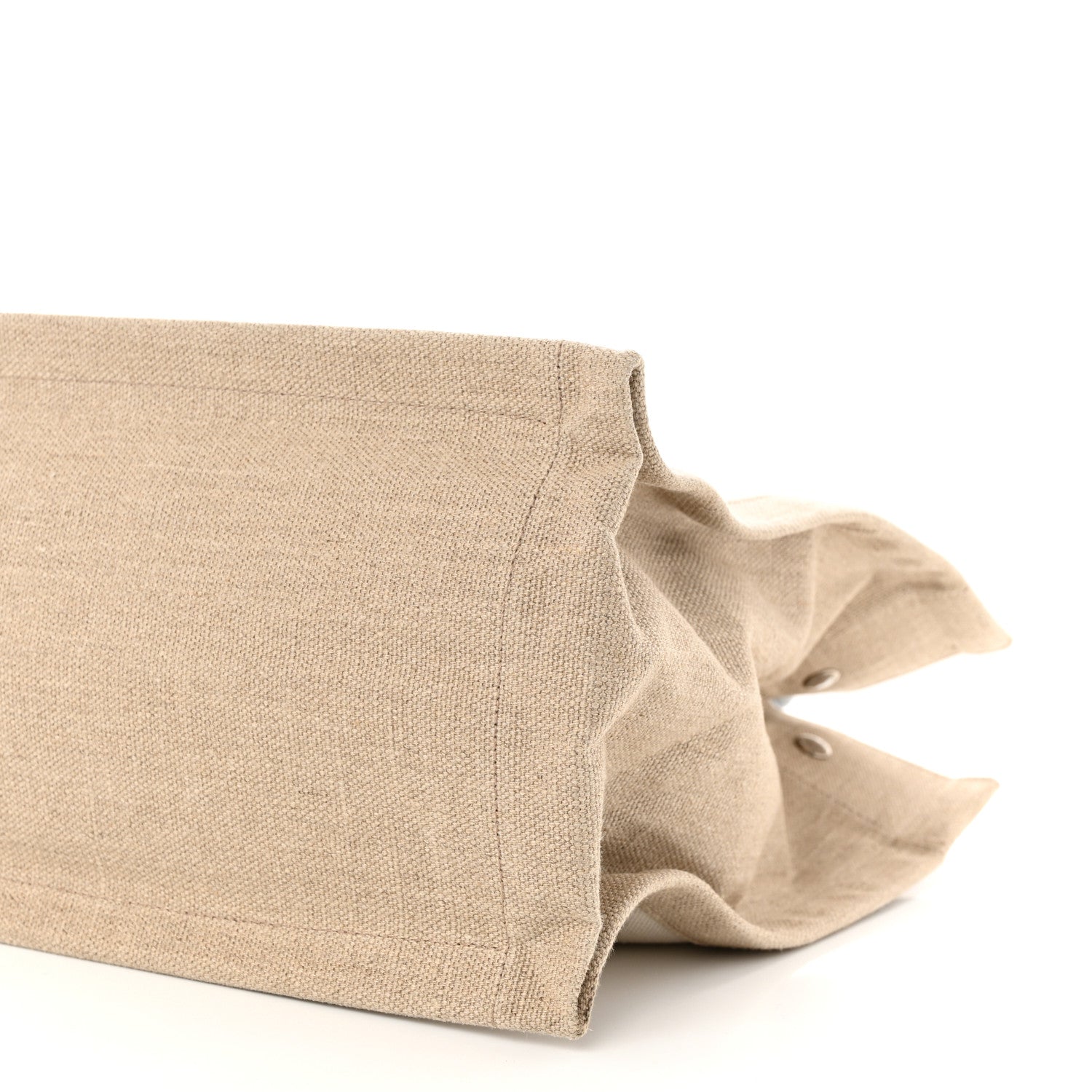 Saint Laurent Linen Calfskin Small Rive Gauche Tote Greggio Natural 10 of 14