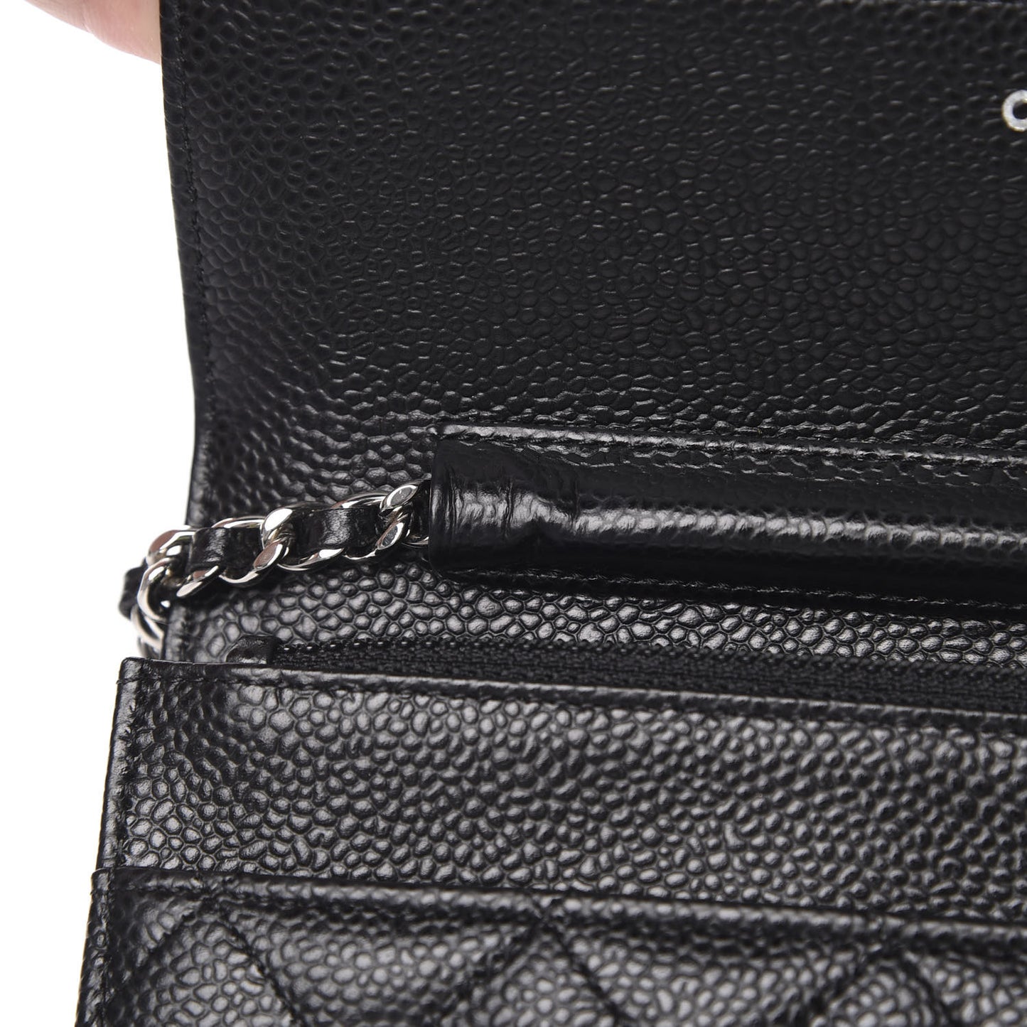 Caviar Quilted Wallet On Chain WOC Black