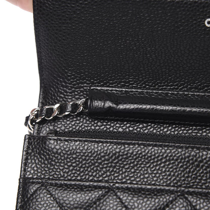Chanel Caviar Quilted Wallet On Chain WOC Black 12 of 15