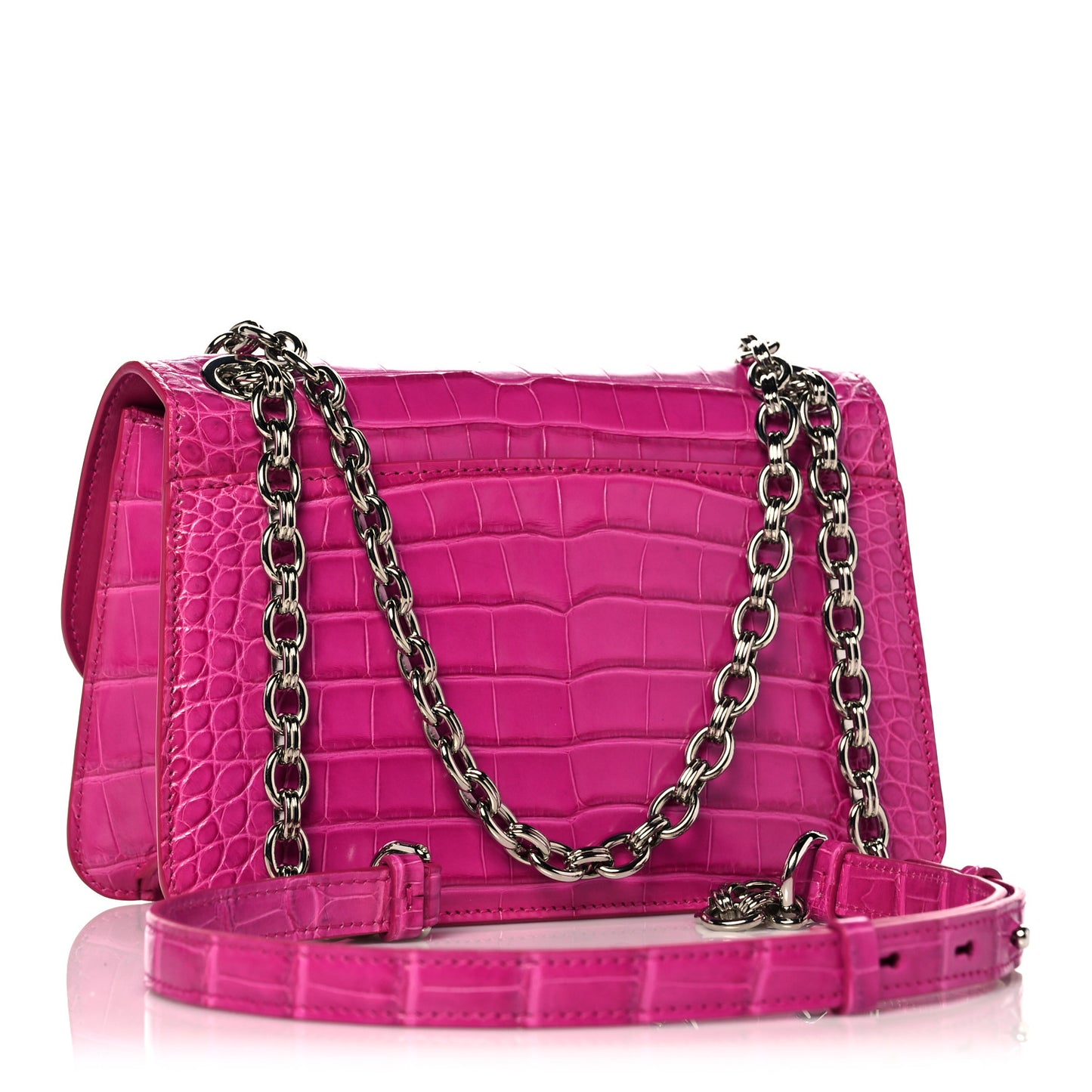 Crocodile Gancio Shoulder Bag Cerise