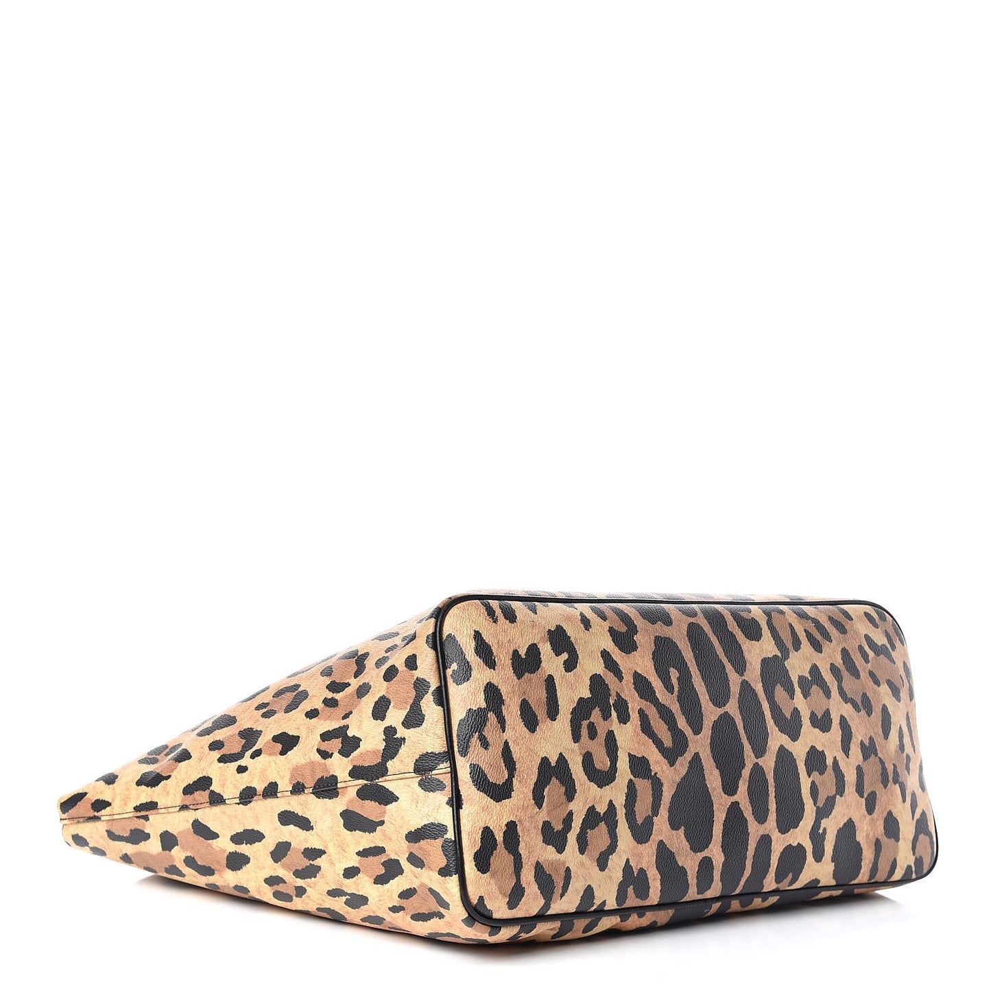 Textured Coated Canvas Leopard Print Large Antigona Tote