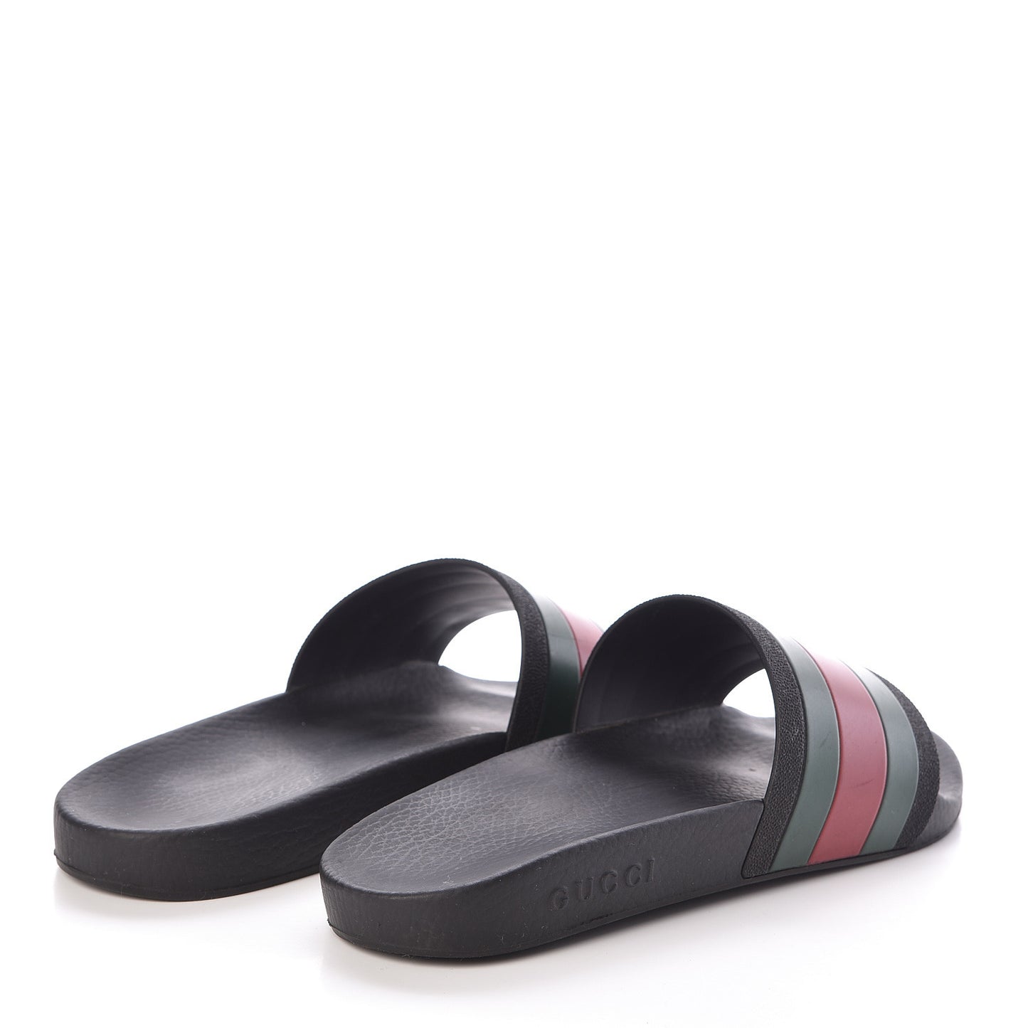 Rubber Web Mens Pool Slide Sandals 8 Black Green Red
