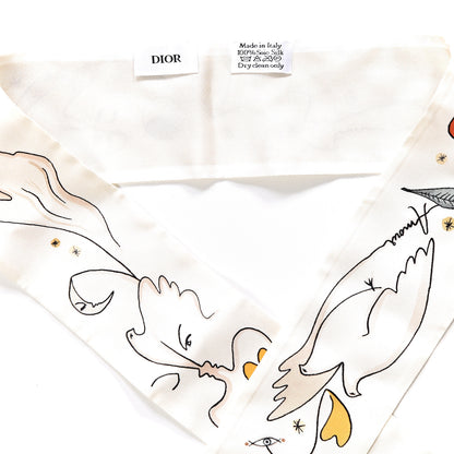 Christian Dior Silk ABCDior Mitzah "A" Scarf Off White 2 of 3