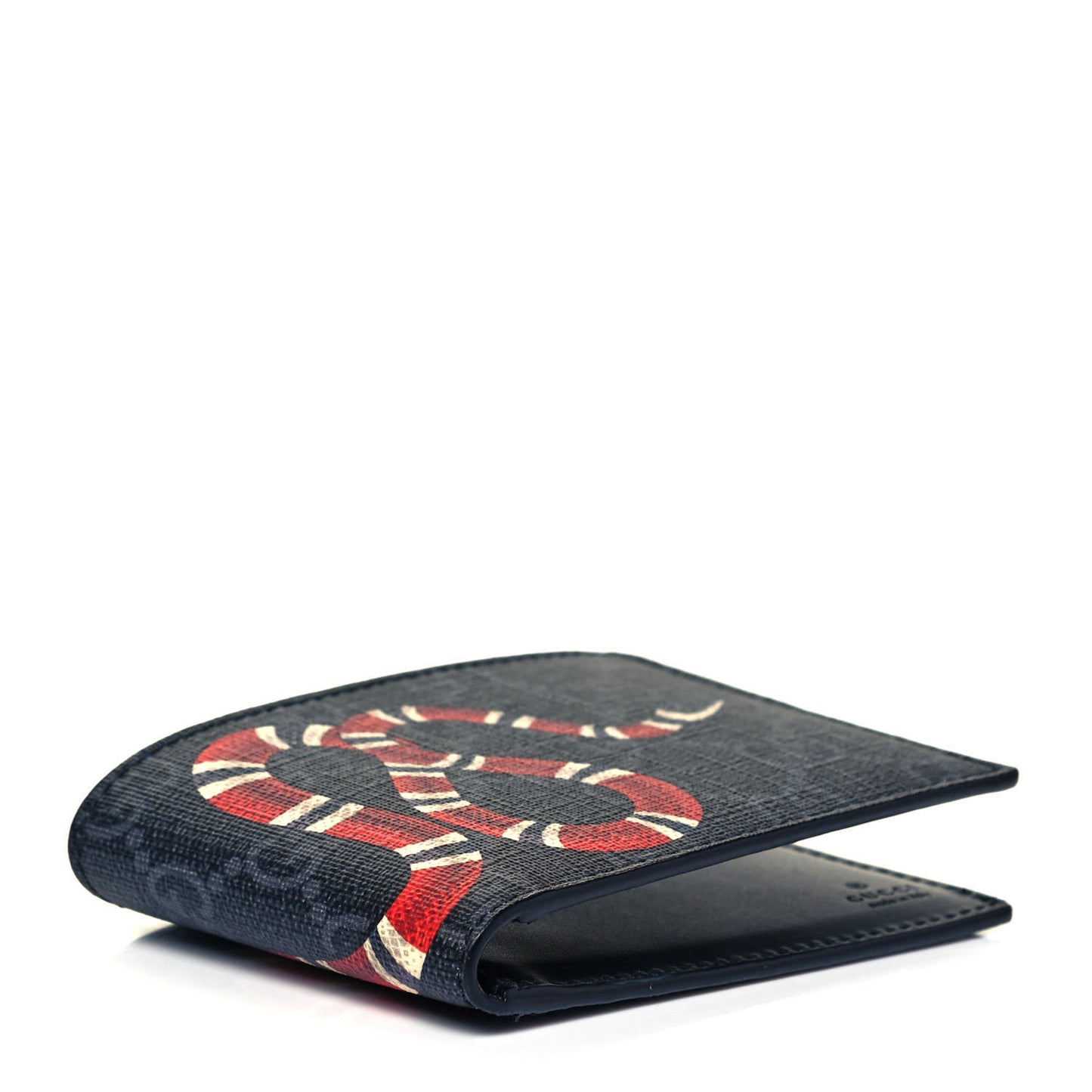 GG Supreme Monogram Kingsnake Bi-Fold Wallet Black Grey