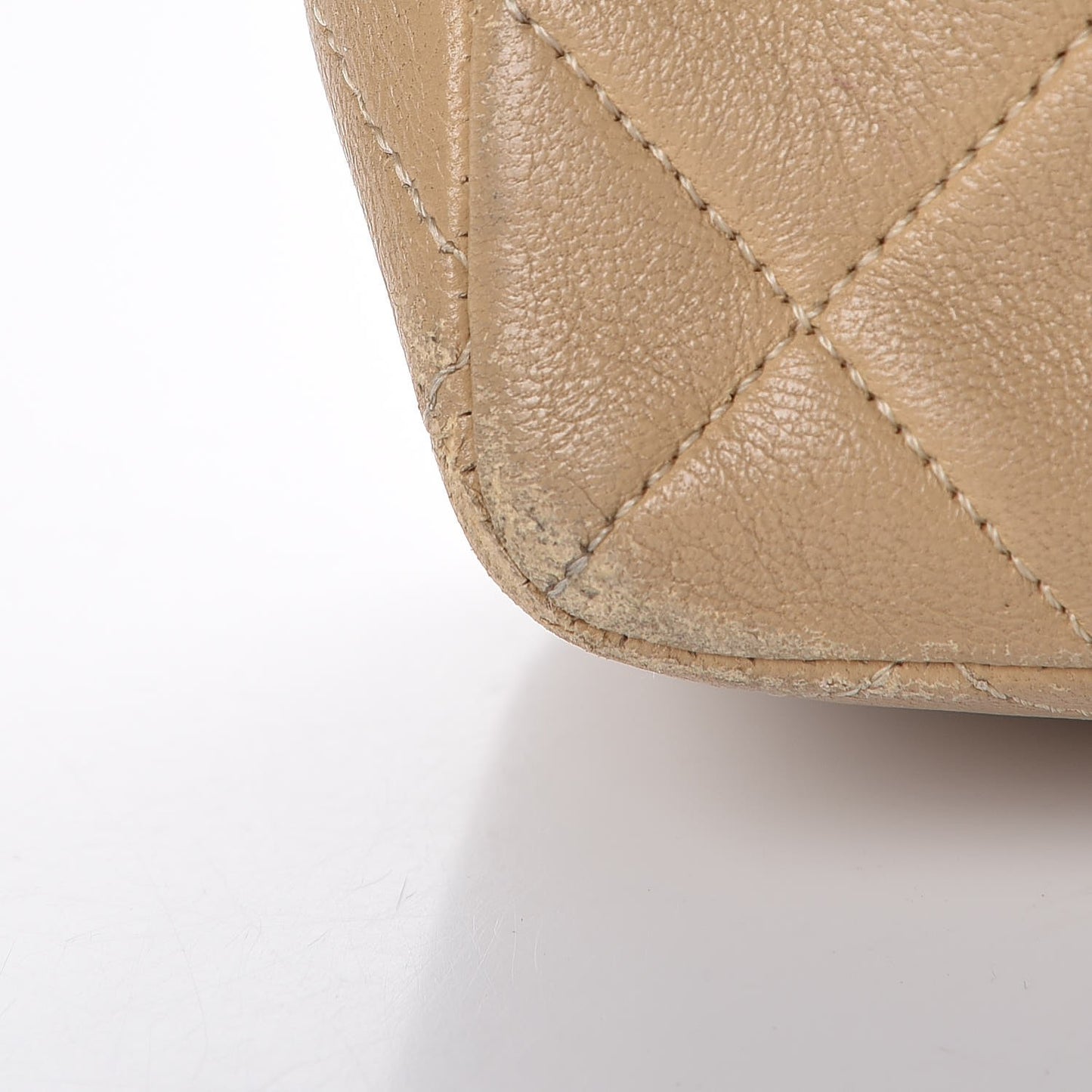 Lambskin Quilted Small Single Flap Beige