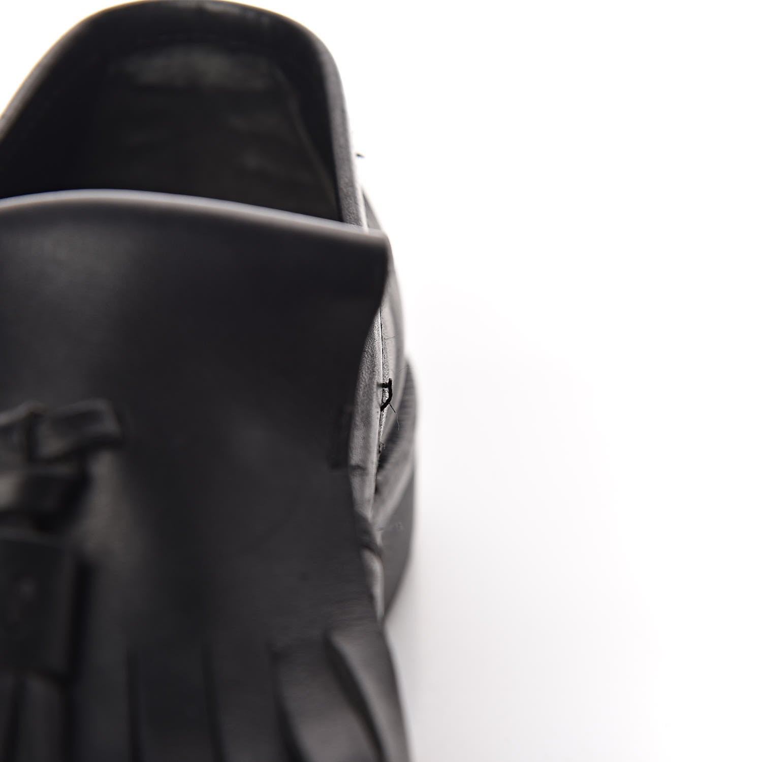 Gucci Calfskin Mens Tassel Fringe Loafers 7.5 Black 19 of 21