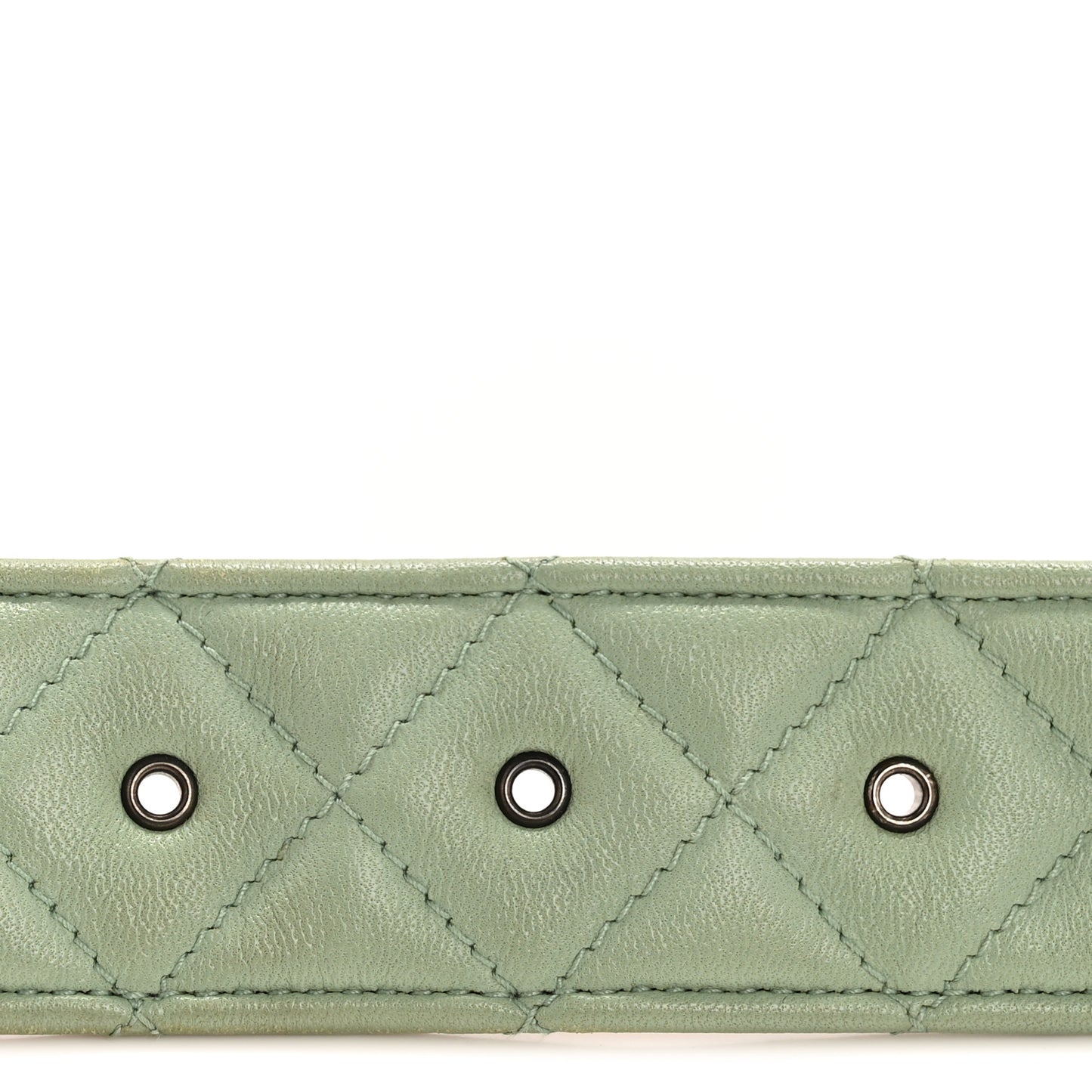 Lambskin Quilted CC Belt 80 32 Green