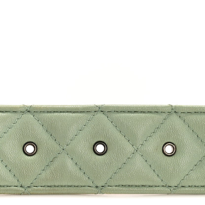 Chanel Lambskin Quilted CC Belt 80 32 Green 3 of 7