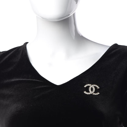 Chanel Crystal CC Brooch Light Gold 2 of 5