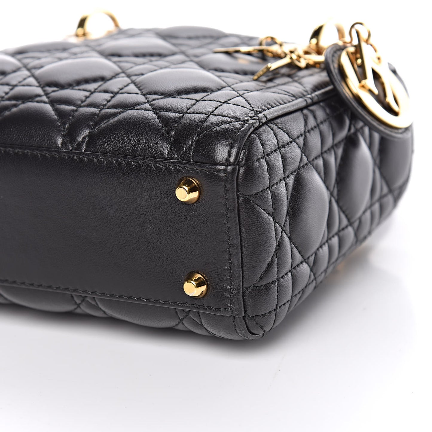 Lambskin Cannage Mini Lady Dior Black