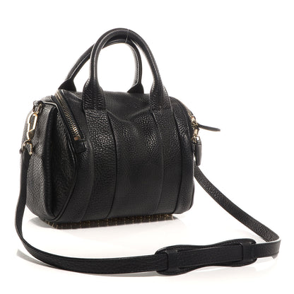 Alexander Wang Pebbled Leather Rockie Black w Pale Gold Hardware 3 of 9