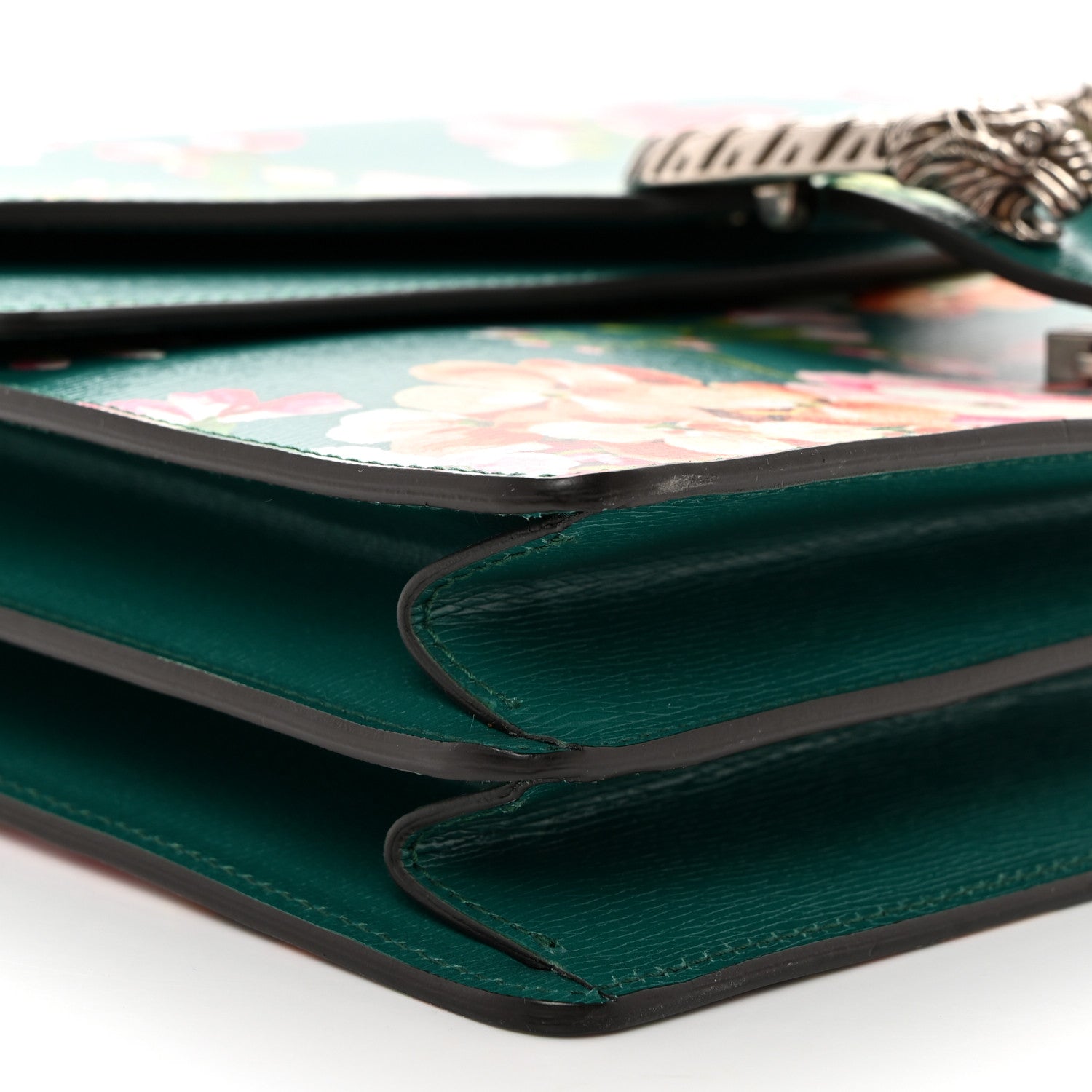 Gucci Calfskin Blooms Print Medium Dionysus Shoulder Bag Bright Emerald Multicolor 9 of 10