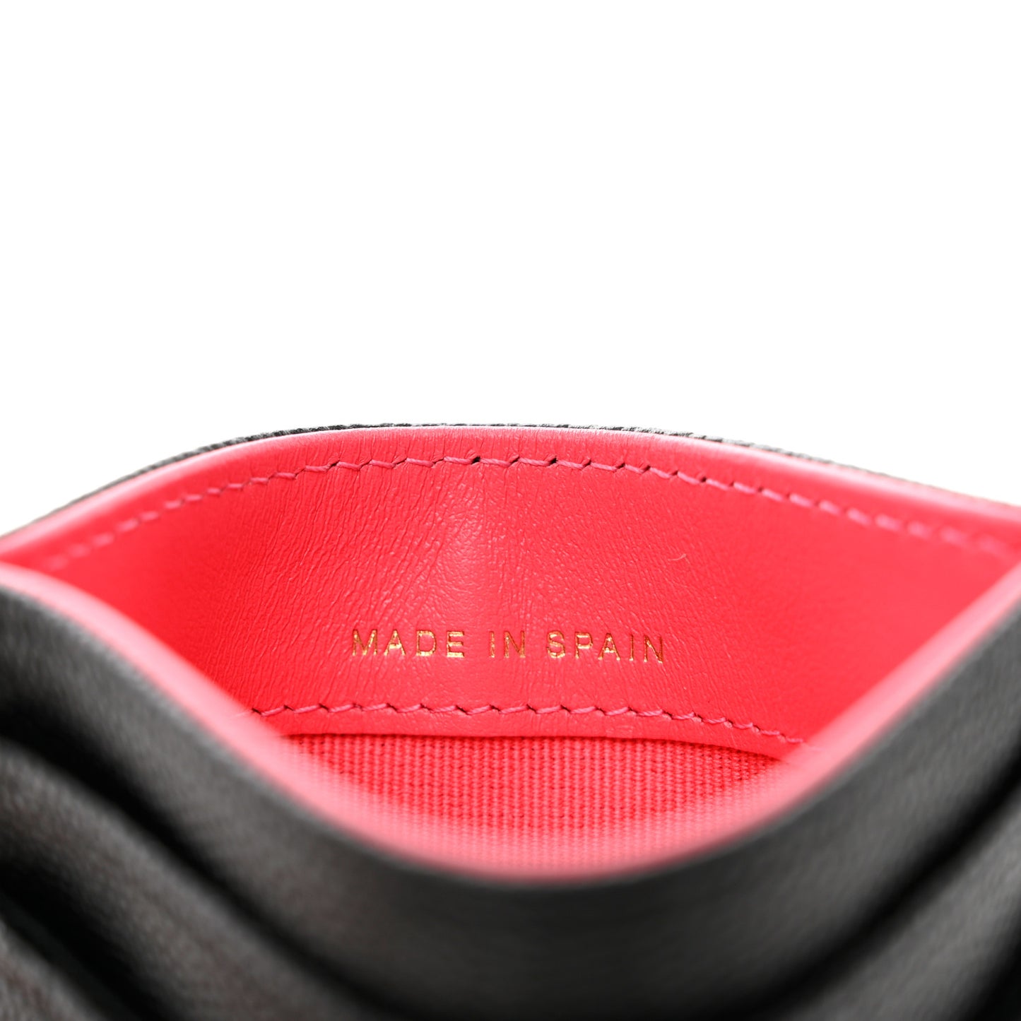 Caviar Metal Perforated Quilted CC Card Holder Black