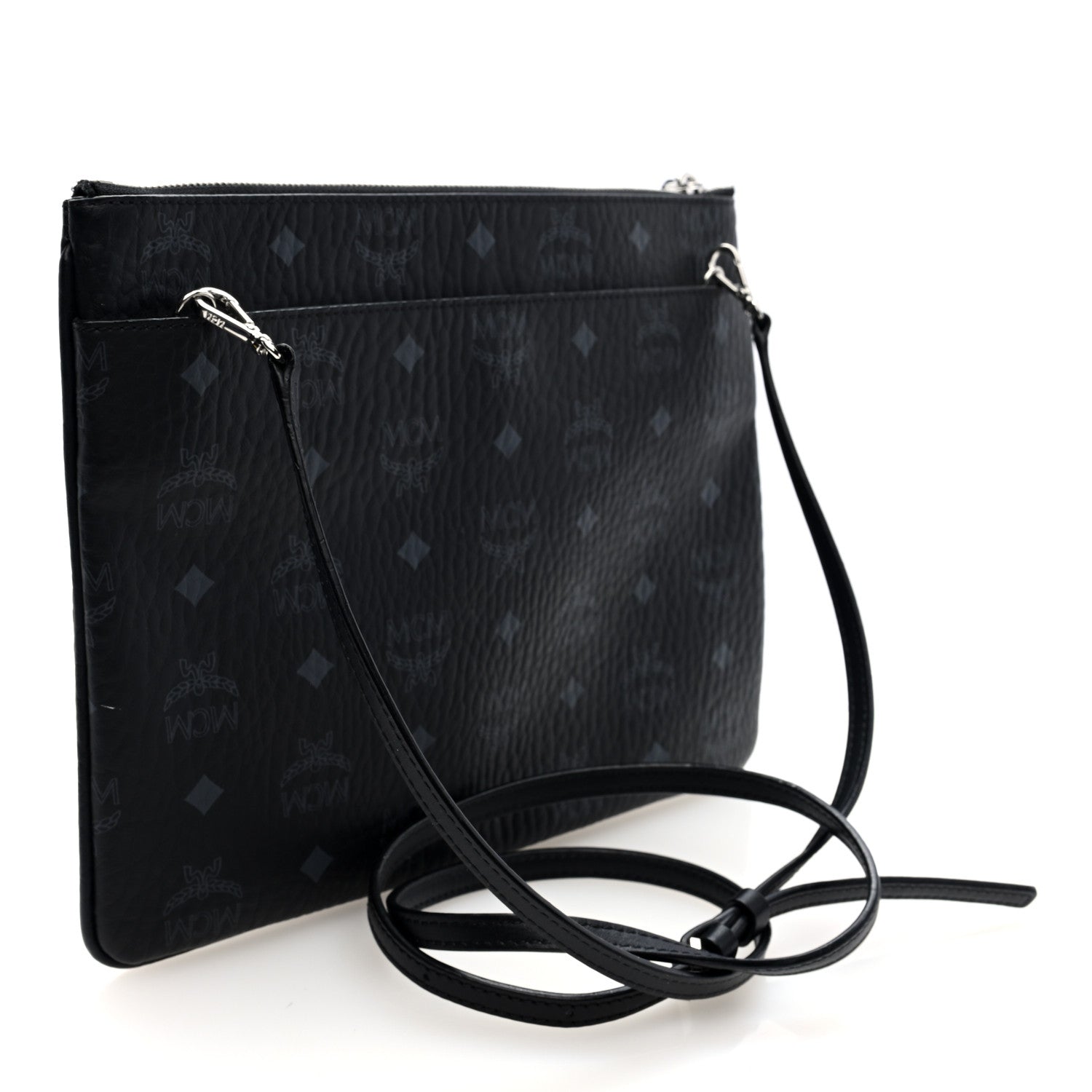 MCM Visetos Medium Crossbody Pouch Black 3 of 9