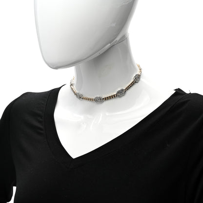 Chanel Crystal Chain CC Link Choker Gold Silver 2 of 6
