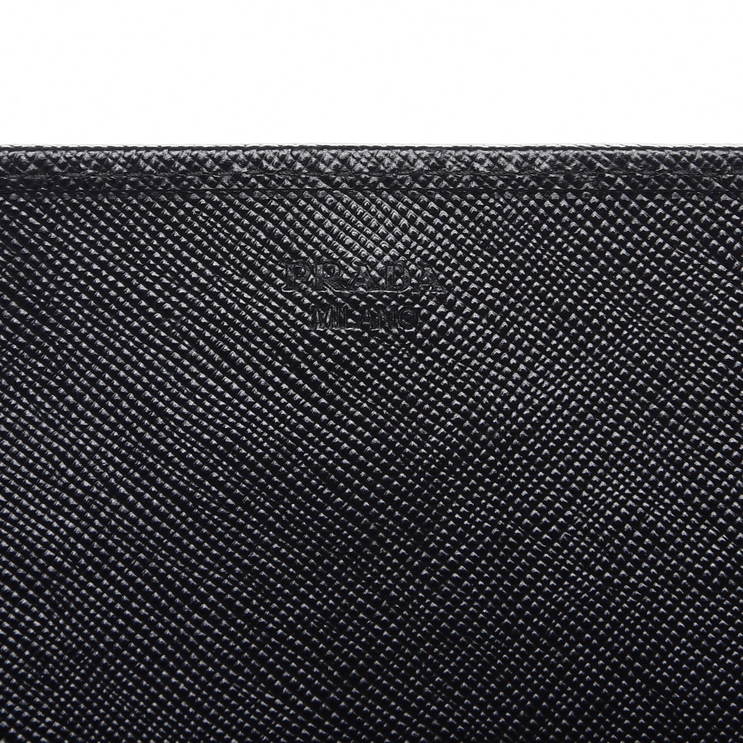 Prada Saffiano Metal Oro Chain Wallet Nero Black 6 of 9