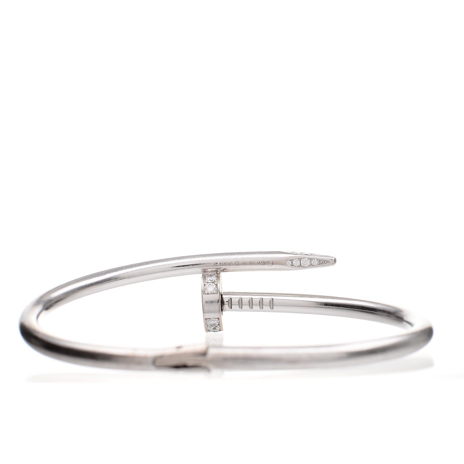 Cartier 18K White Gold Diamond Juste Un Clou Bracelet 17 5 of 6