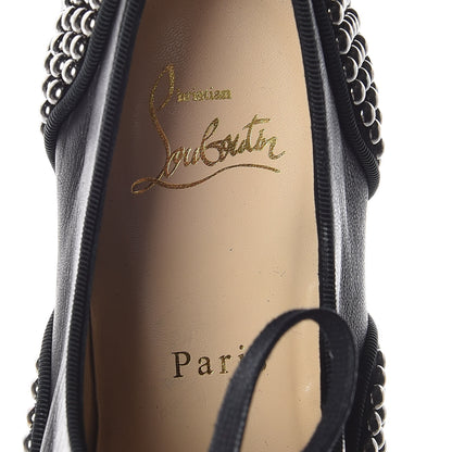 Christian Louboutin Calfskin Studded Womens Fred Clous Flats 40.5 Black Gun 8 of 14