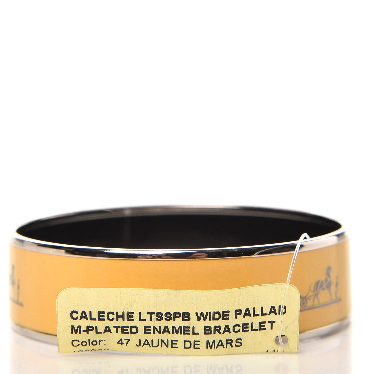 Hermes Enamel Printed Wide Caleche Bracelet 70 Jaune De Mars 5 of 5
