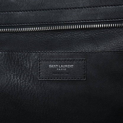 Saint Laurent Smooth Calfskin Python Monogram Downtown Cabas Black Grey 7 of 8