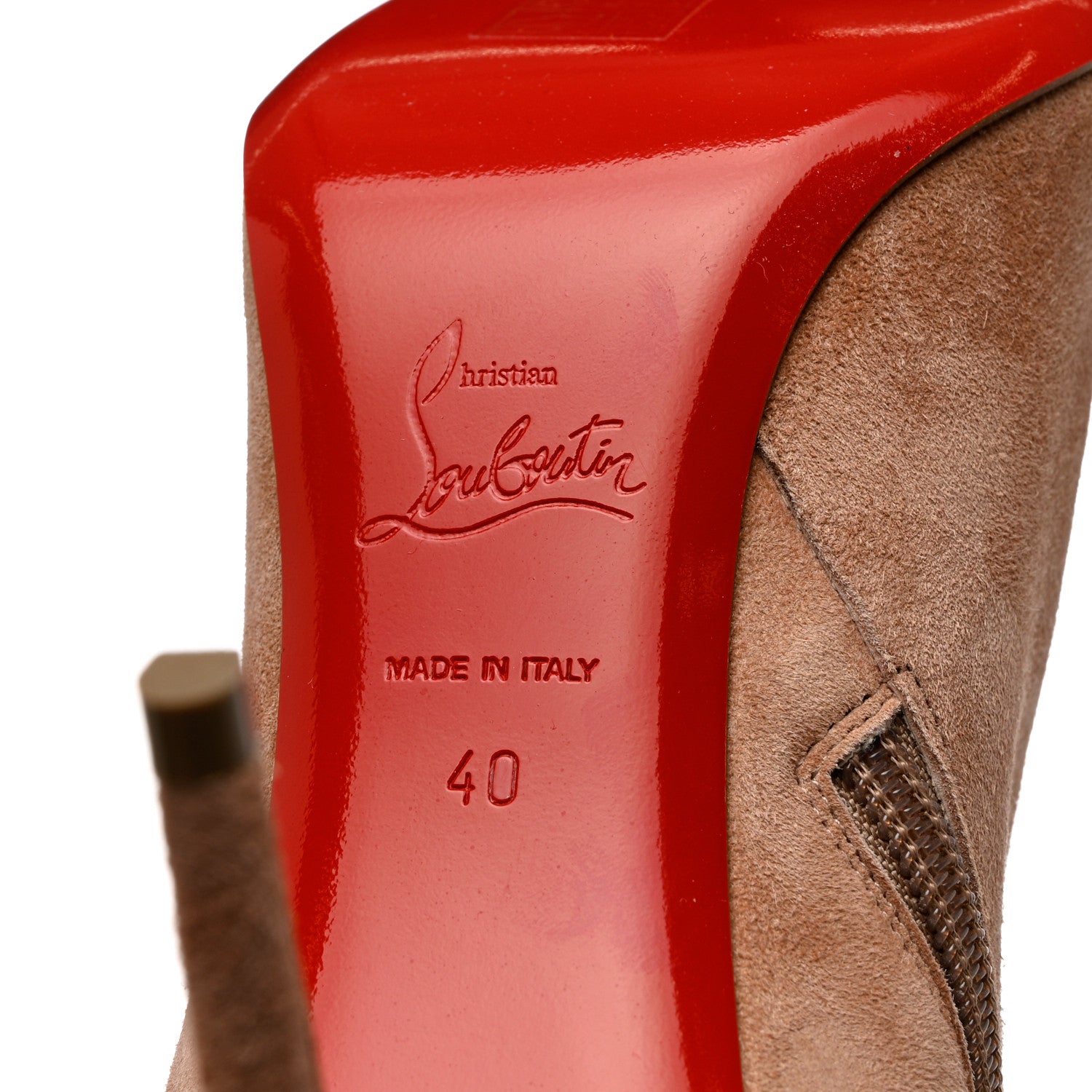 Christian Louboutin Veau Velours Firmamma 85 Booties 40 Courtisane Pink Bronze 7 of 8