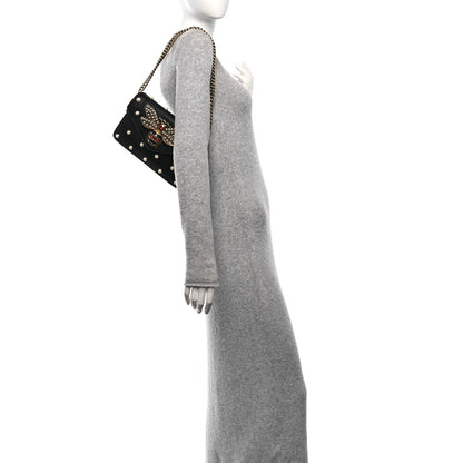 Gucci Nappa Pearl Studded Mini Queen Margaret Broadway Shoulder Bag Black 2 of 12