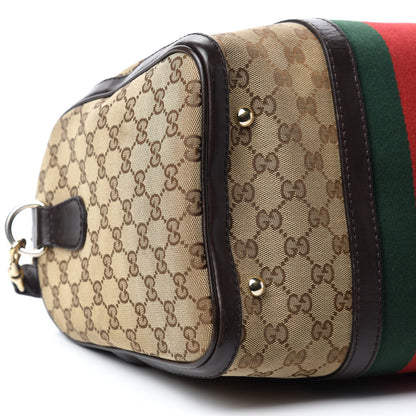 Gucci Monogram Vintage Web Medium Boston Dark Brown 6 of 13