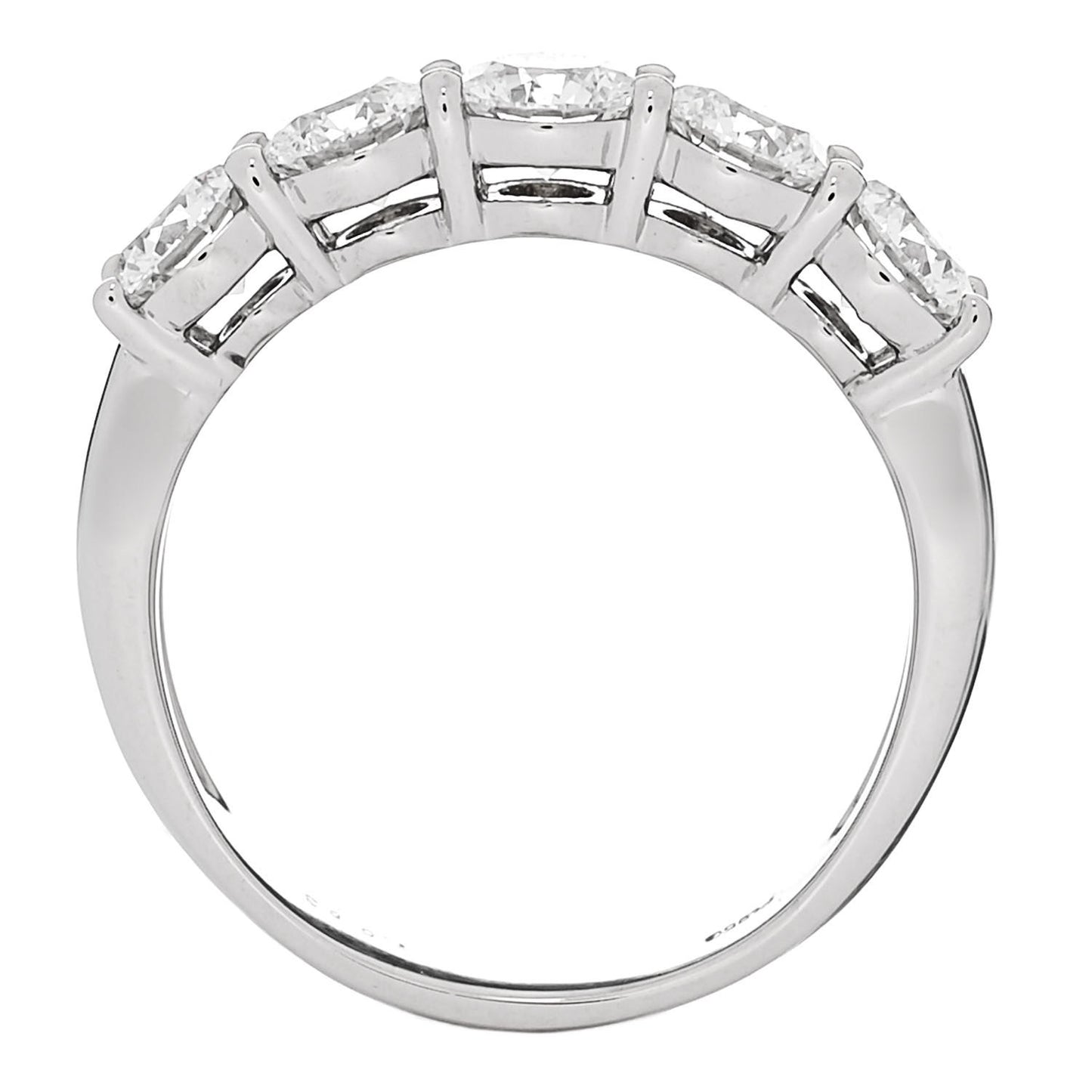 Platinum Diamond 1.58ct Half Eternity Band Ring  53 6.25