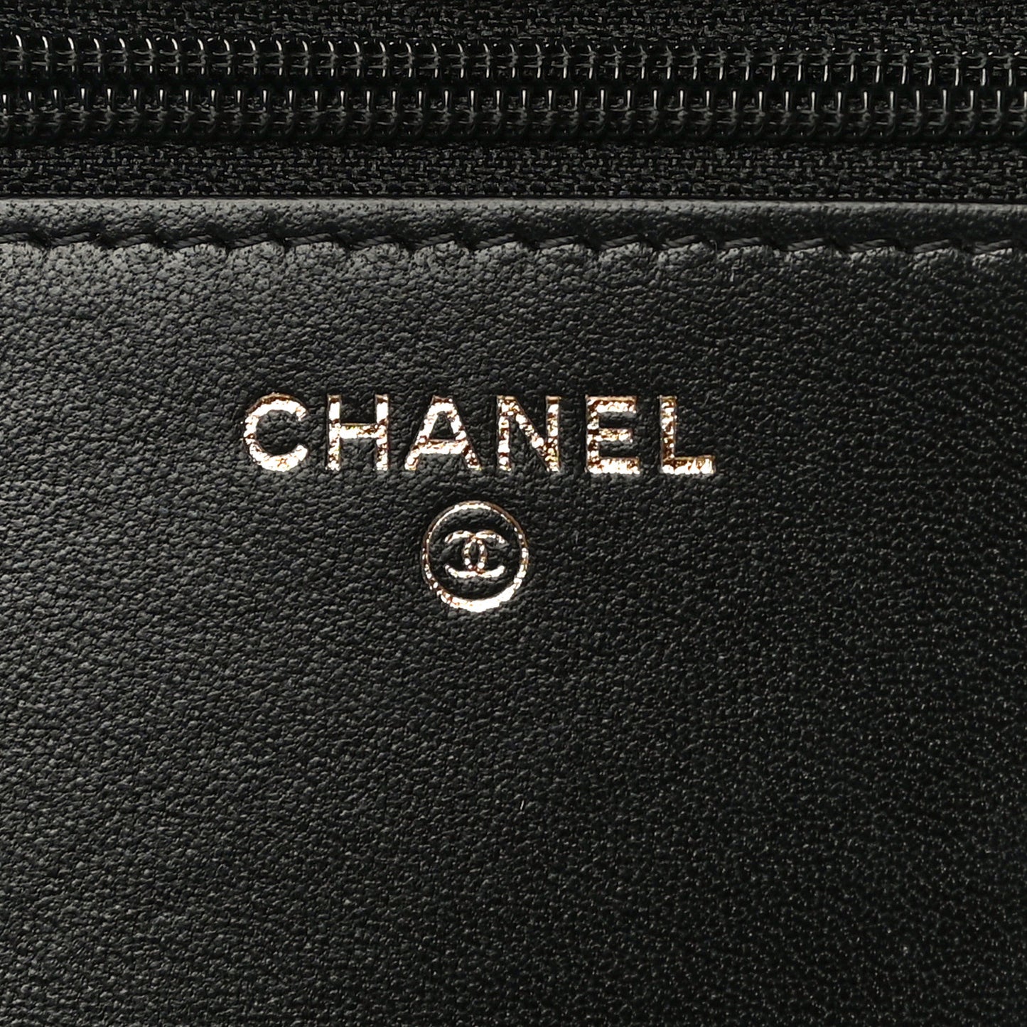 Lambskin Quilted Trendy CC Wallet On Chain WOC Black