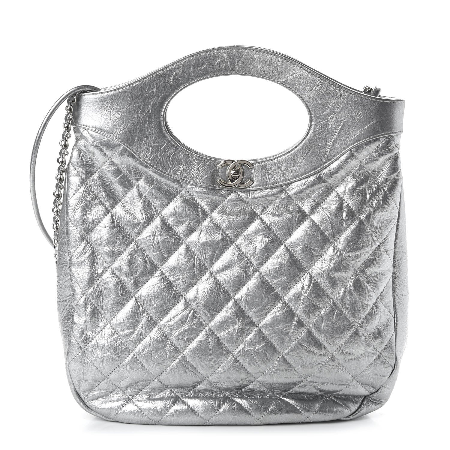 Chanel Metallic Crumpled Calfskin Small 31 Shopping Bag Silver 1 of 10